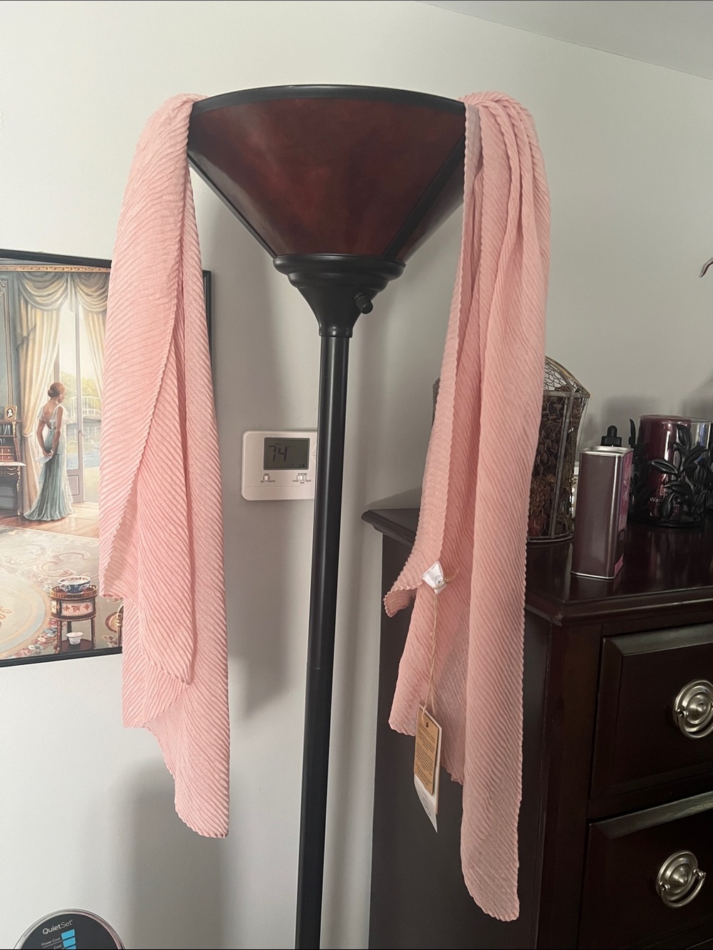 Light Pink Textured Throw Scarf - Home Accents